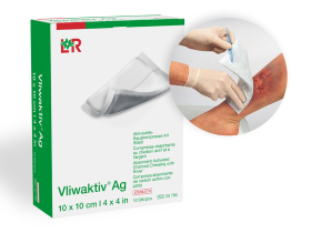 Vliwaktiv Ag süsi+hõbe imav haavapadi 10 x 10 cm N10